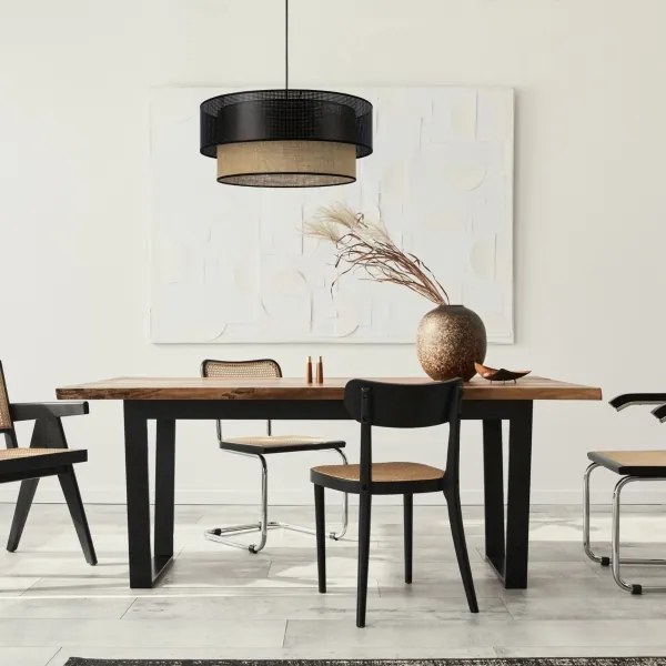 Lustră suspendată pe cablu BORHO, 1xE27/60W/230V, Ø 40 cm, negru/iută