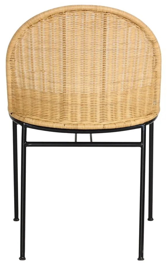Set 4 scaune din ratan Sofia și masă neagră Marienlis - Bonami Essentials