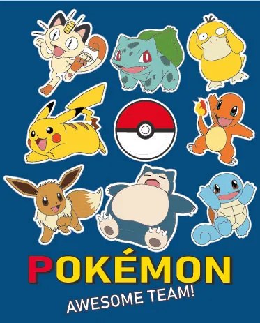 Pokémon Awesome Team pătură coral fleece 130x160cm