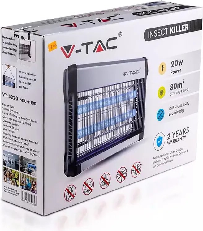 Aparat anti-insecte cu lumina uv 2x10w