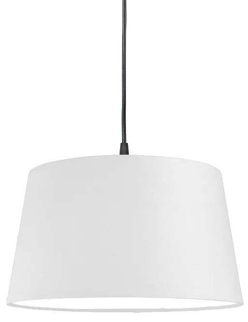 Lampă modernă suspendată neagră cu abajur alb 45 cm - Pendant