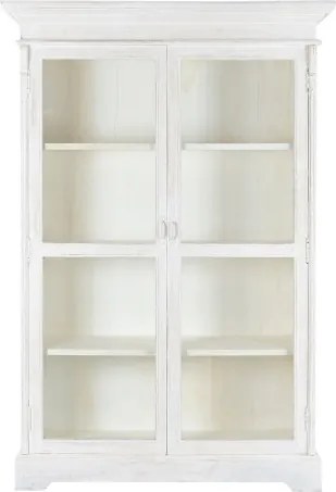 Vitrina din lemn de mango, finisaj alb antichizat, "Blanco "