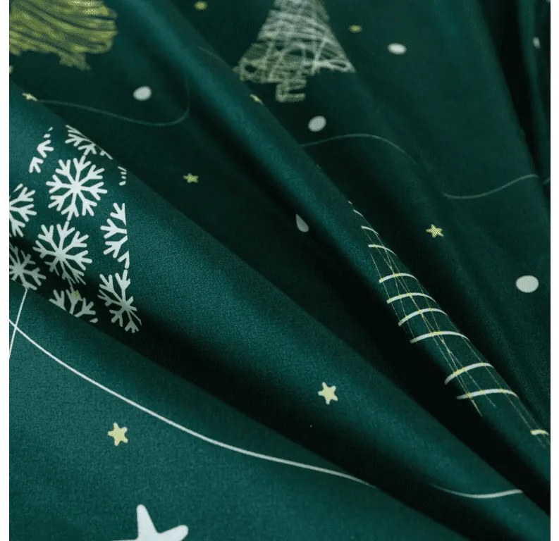 Lenjerie de pat din microfibra CHRISTMAS DRIFT verde Dimensiune lenjerie de pat: 70 x 90 cm | 140 x 220 cm