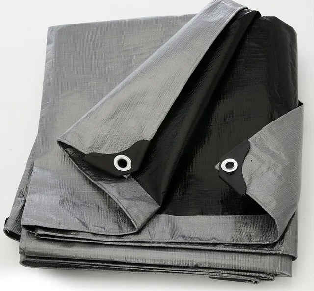 Prelată argintie - neagră 6x12 m 260 g/m2