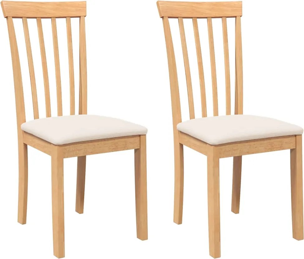 vidaXL Scaune sufragerie cu perne 2 buc cauciuc din lemn masiv natural