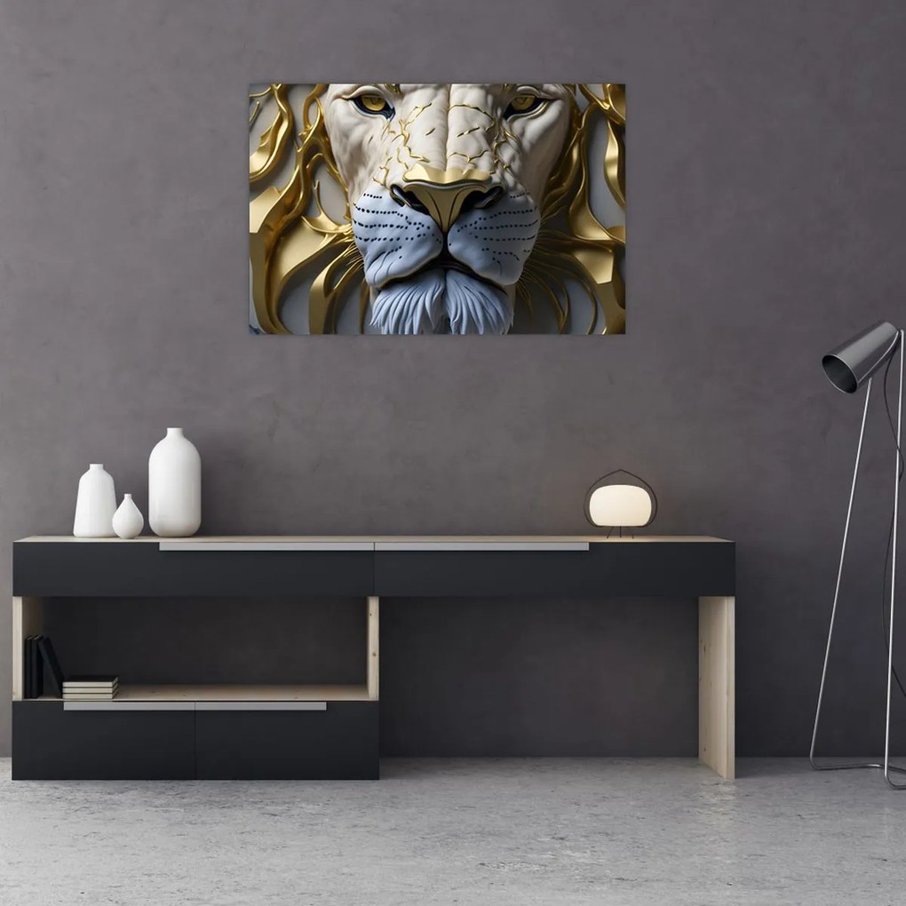 Tablou - Cap de Leu (90x60 cm)