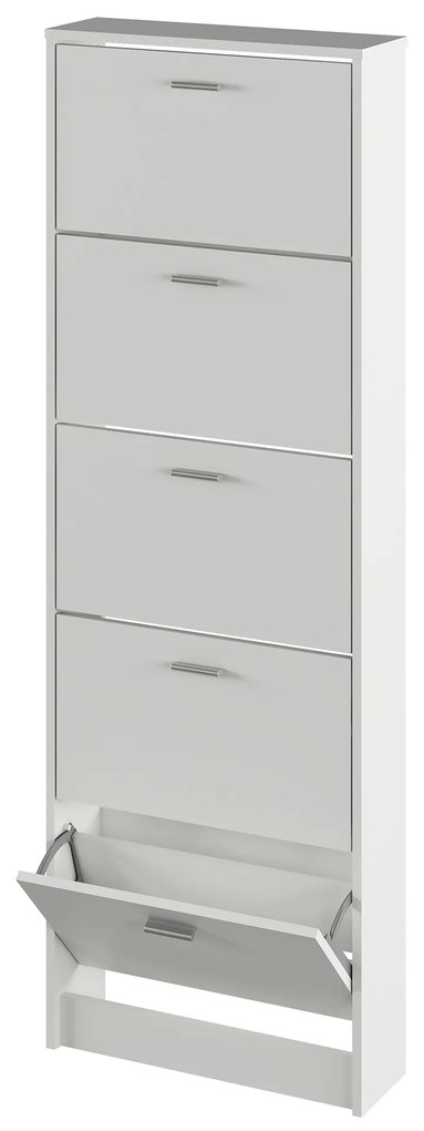 Dulap pantofi, 5 rafturi, alb, MOBI 15