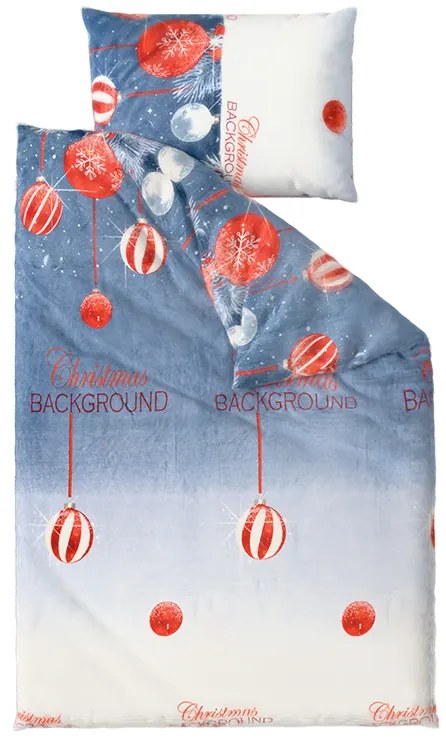 Lenjerie de pat microplus CHRISTMAS BACKGROUND albastru Dimensiune lenjerie de pat: 70 x 90 cm | 140 x 200 cm