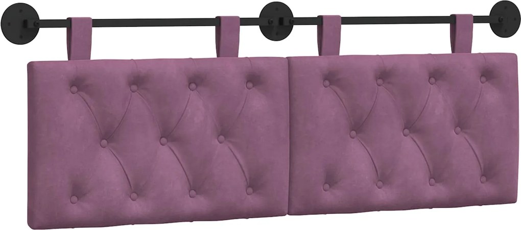 vidaXL Cap de pat suspendat Pe perete Violet 130 x 55 x 7 cm Catifea