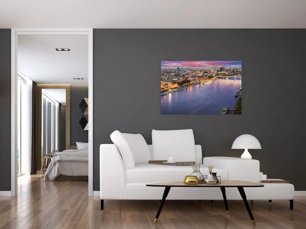 Tablou cu orașul Bratislava cu râu (90x60 cm)