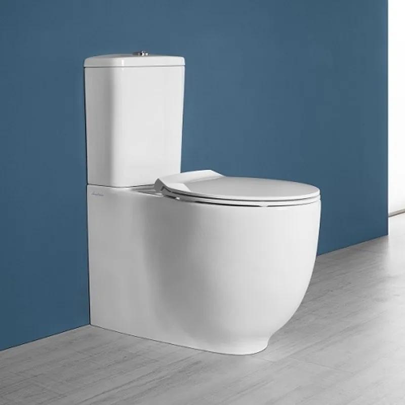 Vas WC stativ, Hatria, Le Fiabe, back-to-wall, pure rim, alb