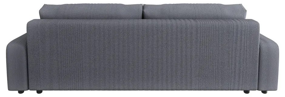 Canapea gri închis extensibilă, cu spațiu de depozitare, cu tapițerie din catifea reiată 234 cm Sara – Ropez