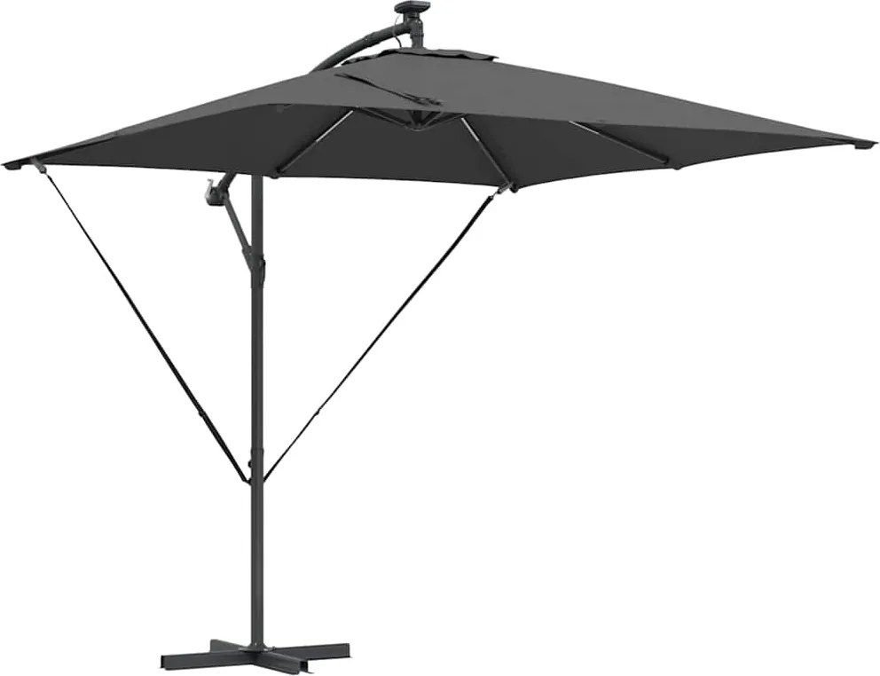 vidaXL Parasol banana cu brațe Antracit 249 x 249 x 250 cm