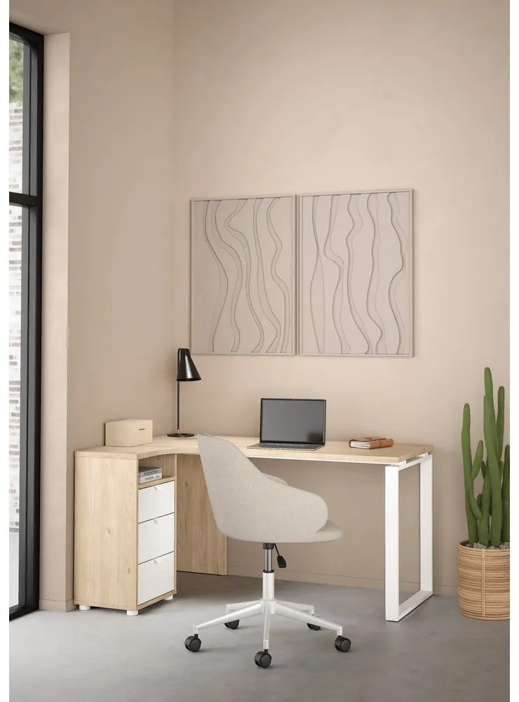 Birou cu blat cu aspect de lemn de stejar 100x150 cm Sign – Tvilum