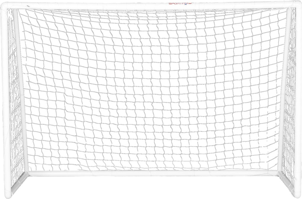 SPORTNOW Poartă de fotbal, plasă robustă, cadru din plastic, țăruși, 300L x 120B x 200H cm, Alb | Aosom Romania