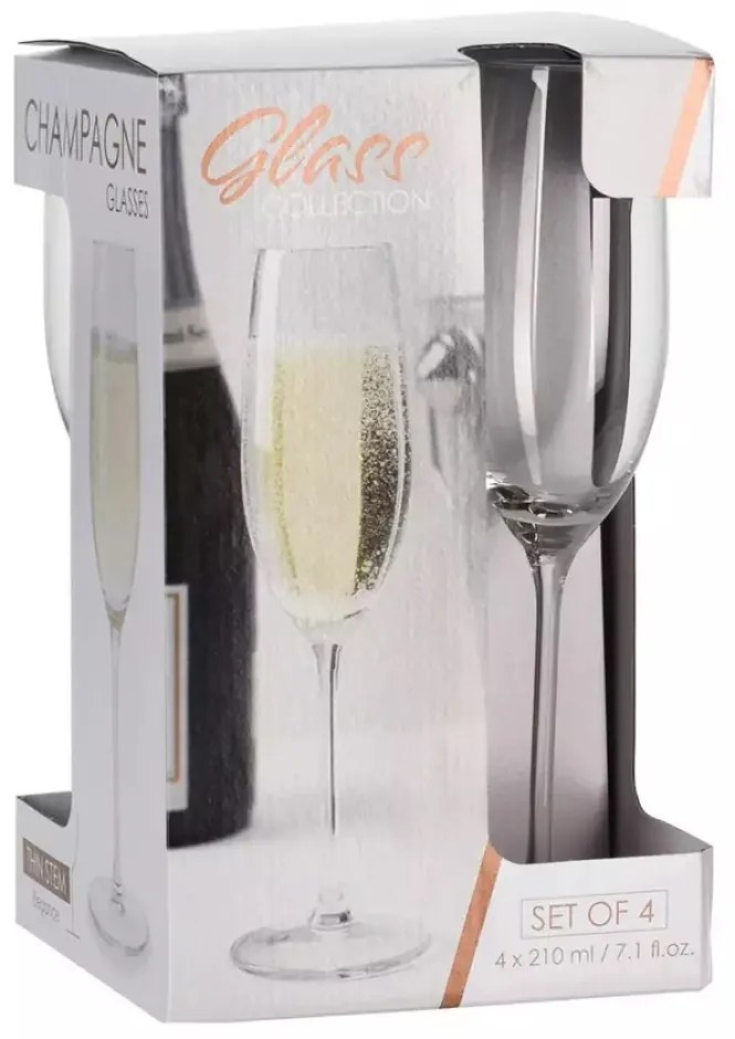 Set de pahare pentru vin spumant Sparkle 210 ml, 4buc.