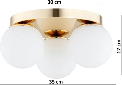 Brilagi - Plafonieră MILO, 3x E27 (max. 60 W), 230 V, Ø 35 cm, aurie