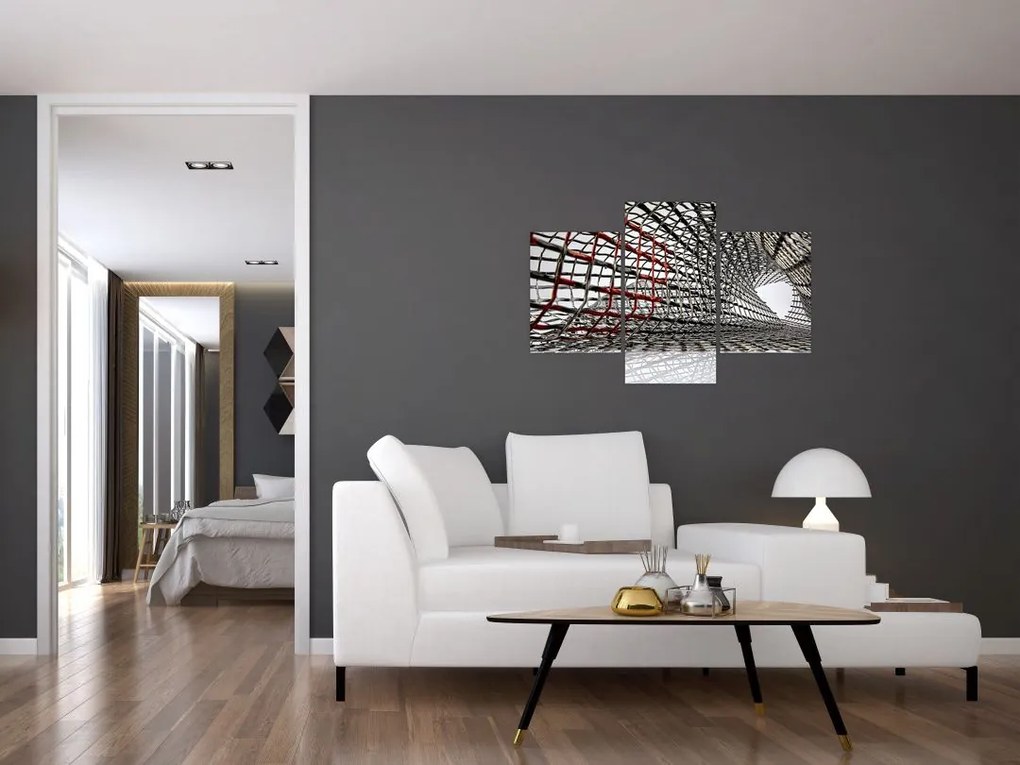 Tablou cu construcție din fier (90x60 cm)