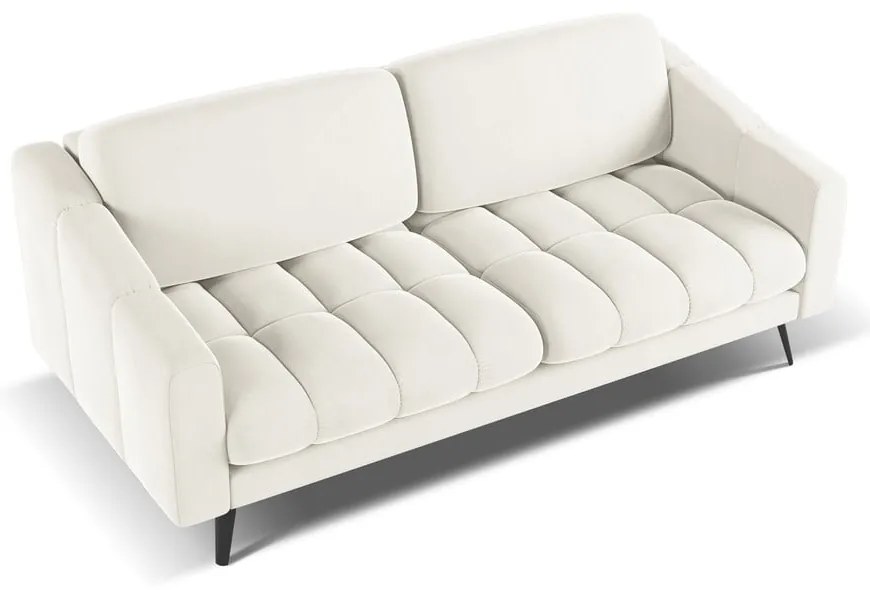 Canapea albă cu tapițerie din catifea 202 cm Nalu – Makamii