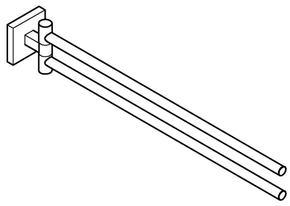 GROHE 40976DC0 - Suport pentru prosoape START CUBE 438 mm din oțel inoxidabil