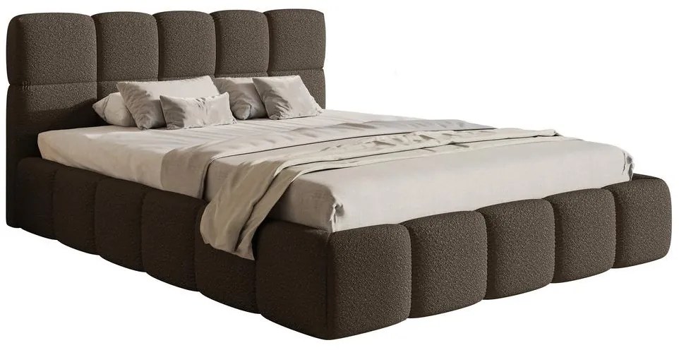 Pat matrimonial 140 cm Cirsten 140B (cu somieră) (Bej). 1099523