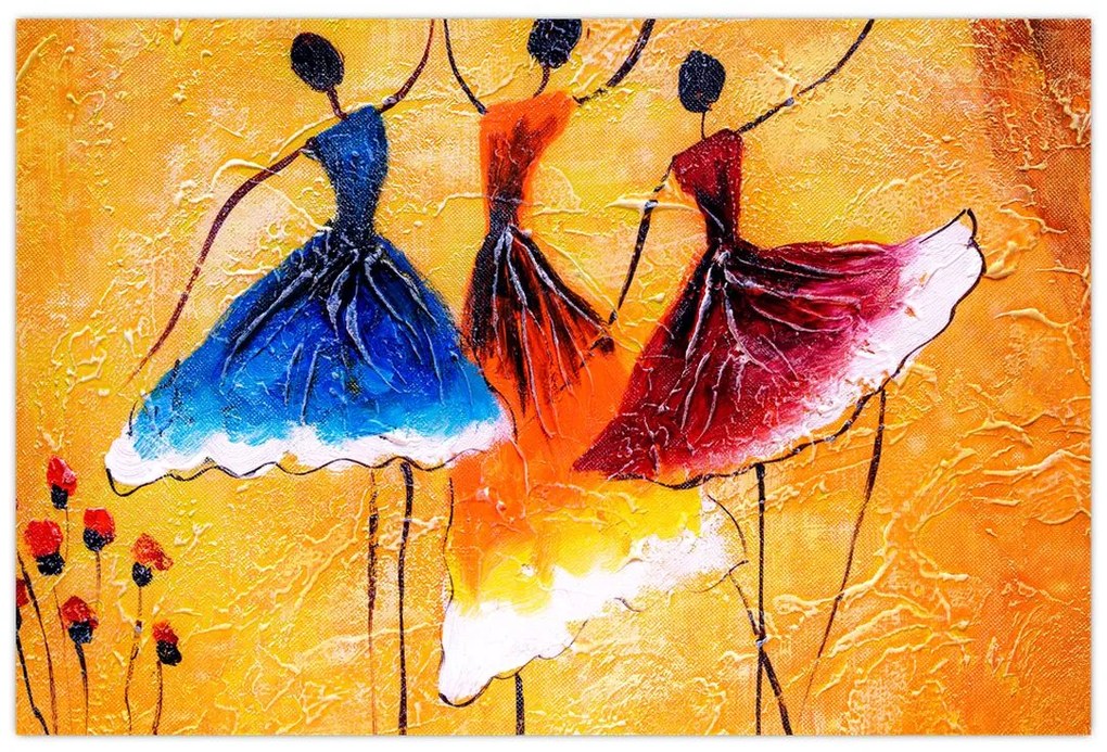 Tablou - Pictură în ulei, balerina (90x60 cm)