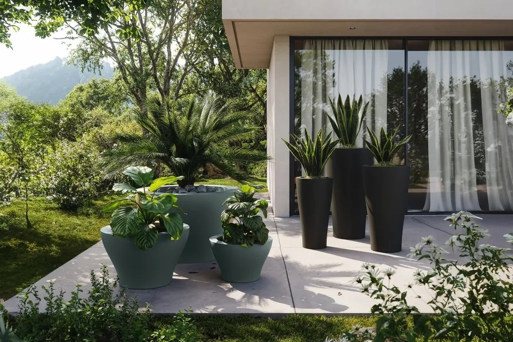 Ghiveci plante design decorativ modern interior / exterior HIGH CENTRE mini 18x12cm