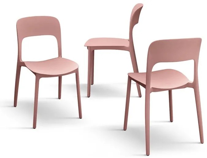 Set 4 scaune ROSINNA -POLIPROPILENA- HORECA - ROZ - 4 BUCATI