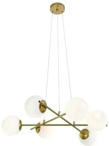 Lustră Suspendată cu 6 Brațe – Soclu E27, Design Elegant, 68×68×80 cm