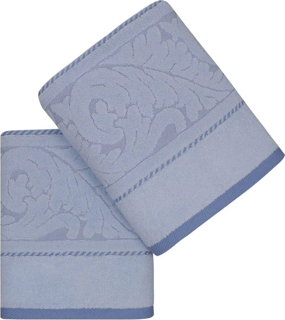 Set 2 prosoape baie SULTAN, albastru, bumbac, 50x90 cm