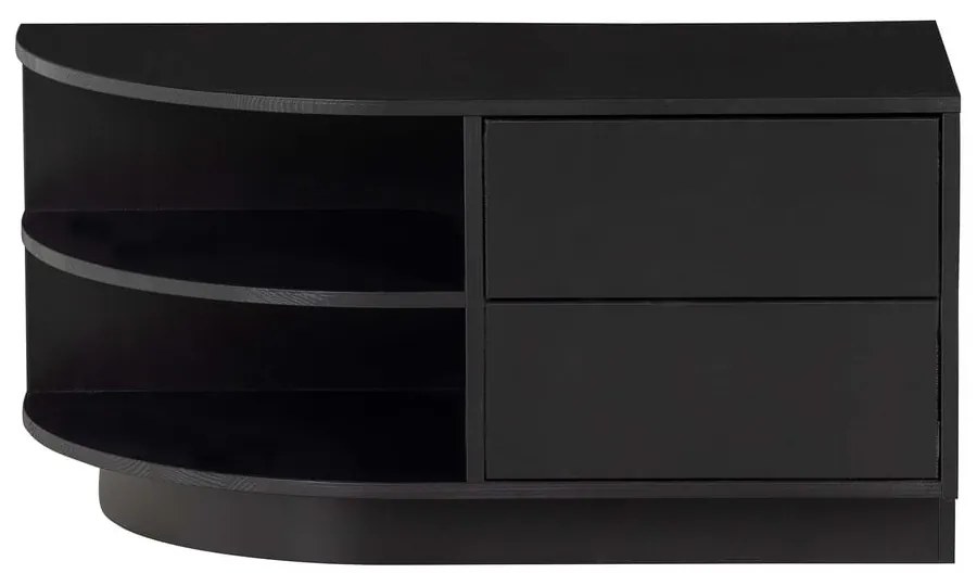 Comodă TV modulară neagră din lemn masiv de pin 156x40 cm Finca – WOOOD