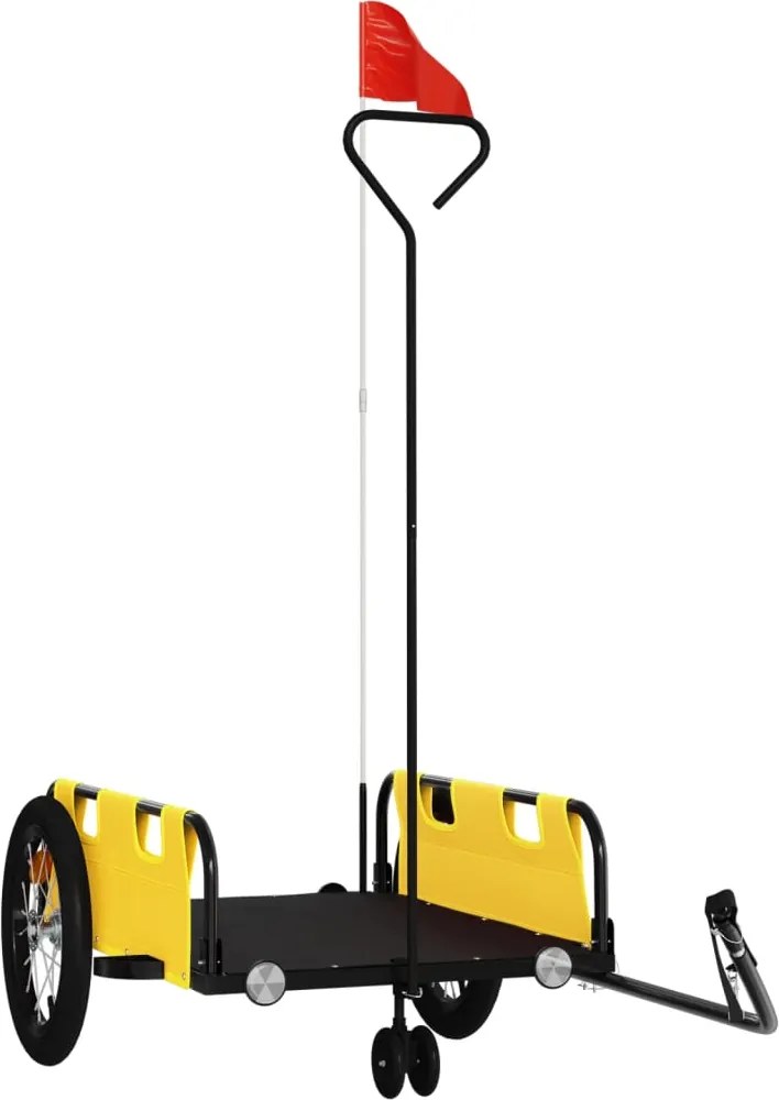 vidaXL Remorcă de bicicletă, galben, textil oxford și fier