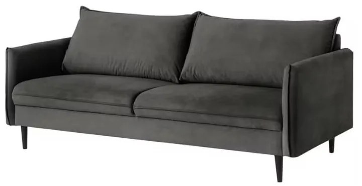Canapea gri închis cu tapițerie din catifea 203 cm Juli – Ropez