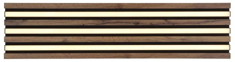Plafoniera LED riflaj MDF cu efect de lemn HAYDEN 80x20cm