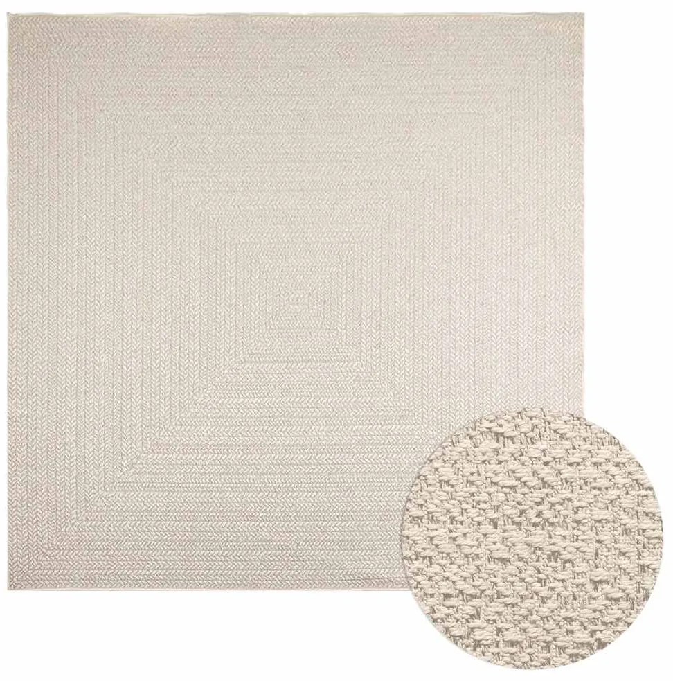 vidaXL Covor „ZIZUR” crem aspect iută pentru interior și exterior