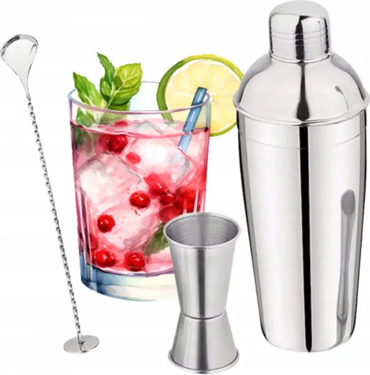 Set agitator cu frigider Kinghoff KH 1706, 4 piese, Pahar de masura, Ceste, Otel inoxidabil