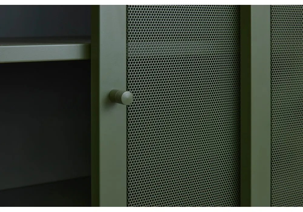 Dulap verde închis din metal cu ușă glisantă 90x140x40 cm Veep – Unique Furniture