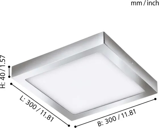 Eglo 33668-LED FUEVA-C Plafonieră LED RGBW reglabilă pentru baie 21W/230V 30x30cm