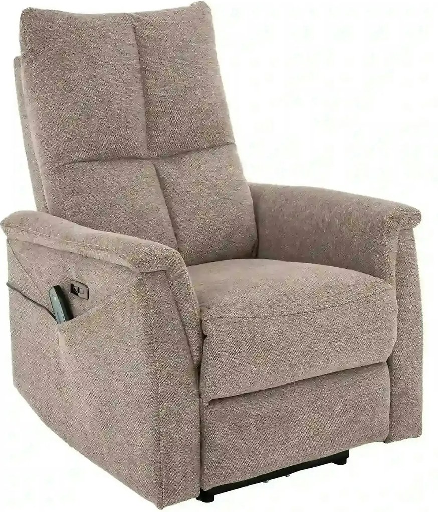 Fotoliu recliner NEPTUN M, bej, stofa clasica/metal, functie de masaj
