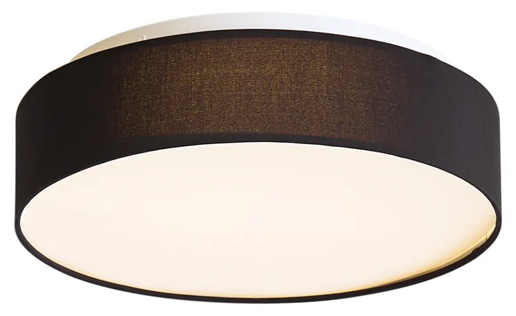 Plafonieră inteligentă neagră 35cm incl. LED și telecomandă - Flat Drum