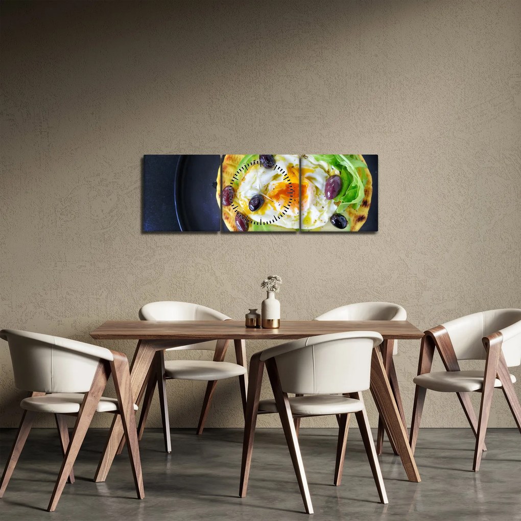 Tablou cu clătită sănătoasă (cu ceas) (90x30 cm)