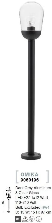 Stalp mediu pentru iluminat exterior IP54 OMIKA