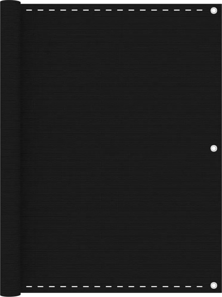 vidaXL Paravan de balcon, negru, 120x500 cm, HDPE