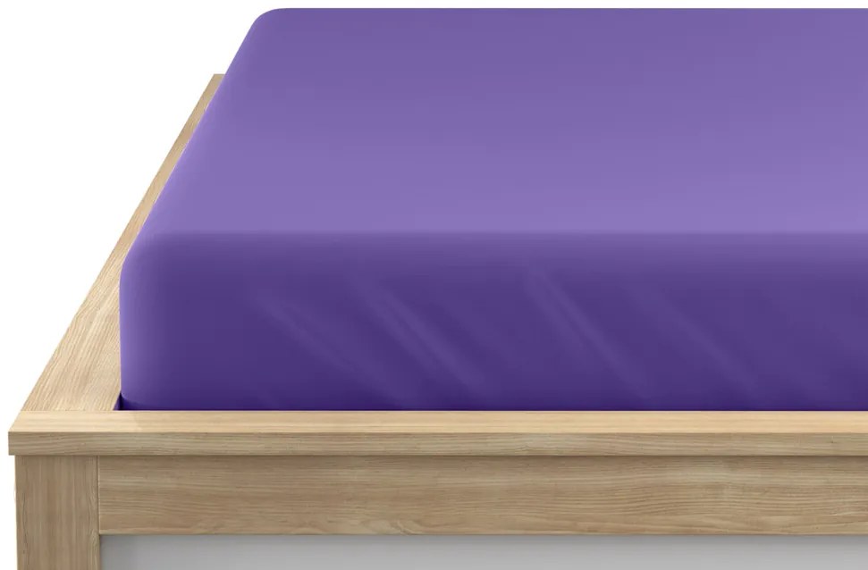 Cearsaf Jersey EXCLUSIVE cu elastic 90x200 cm violet inchis