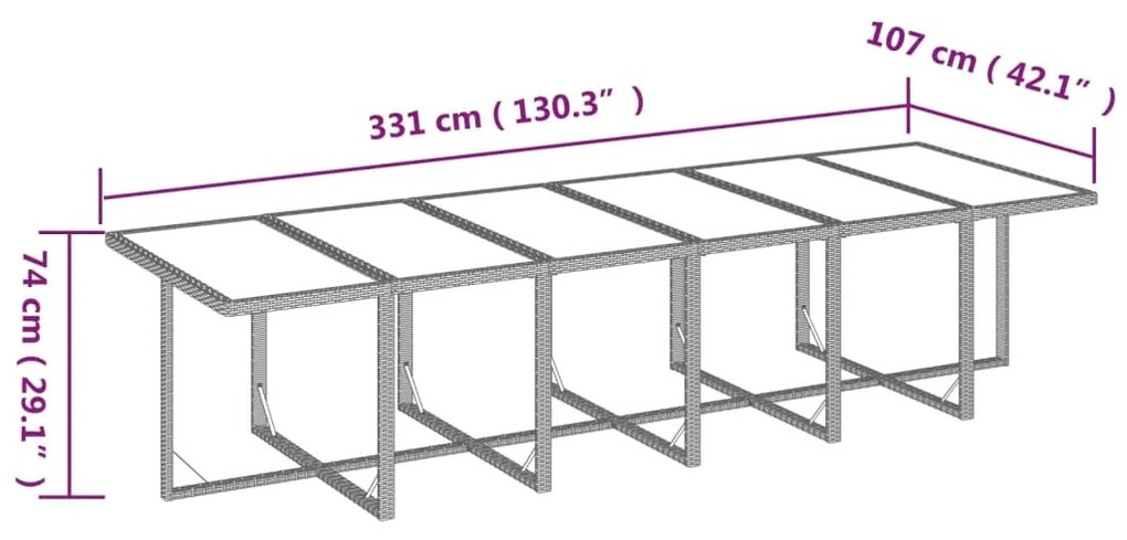 Set mobilier de gradina cu perne, 13 piese, maro, poliratan Maro si negru, 12x fotoliu + masa, 1