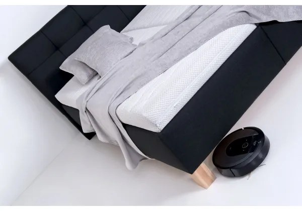 Pat tapițat MARIA 180x200 cm cu saltea și spațiu de depozitare, antracit