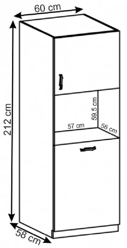 Dulap de bucătărie pentru alimente D60P Provense (alb + sosna andersen). 1015171