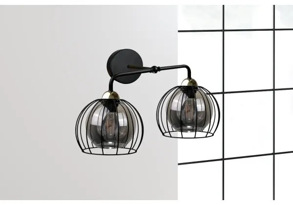 Aplică SOLO BLACK 2xE27/60W/230V neagră/aurie