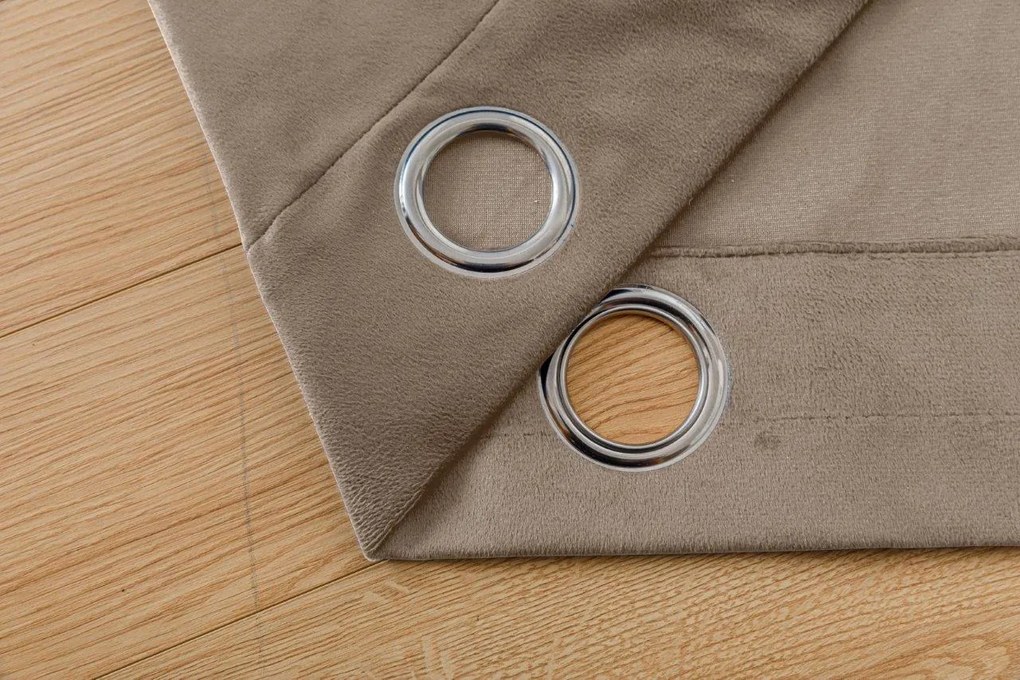 Draperie din catifea opaca bej VELVET 140x250 cm