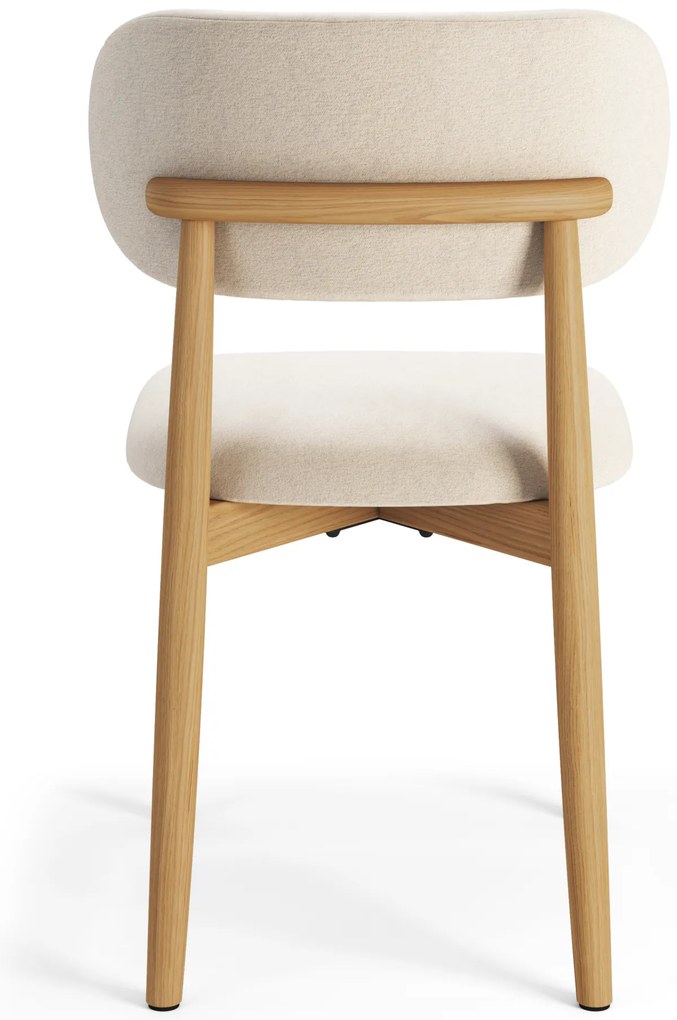 MAZZONI EXPORT ALMO Bej (material Apia 453)/cadru stejar lăcuit - SCAUN DIN LEMN PENTRU SALON SUFRAGERIE BUCĂTĂRIE RETRO